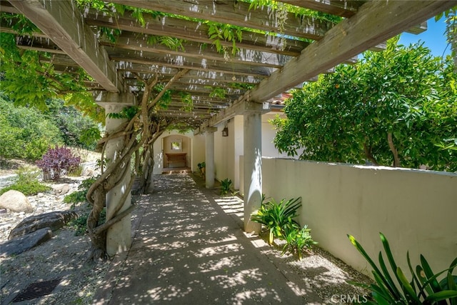 view of patio / terrace featuring a pergola