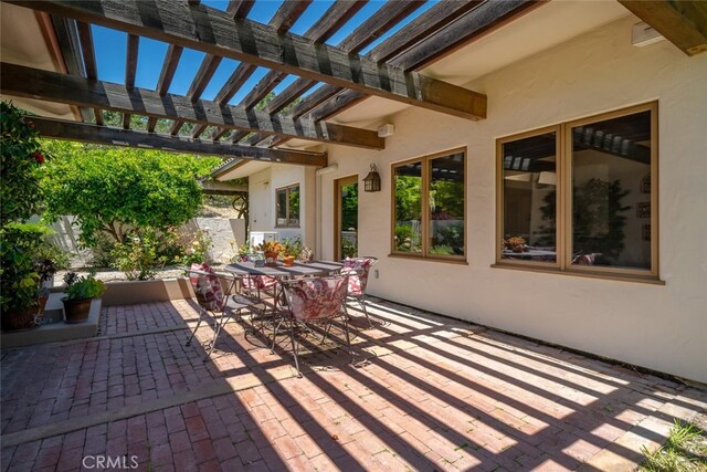 view of patio / terrace with a pergola