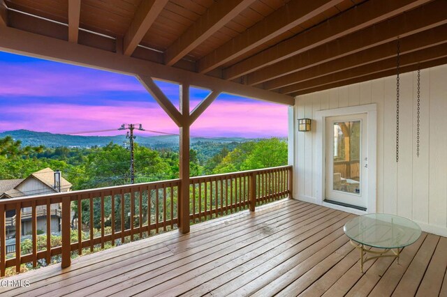 view of deck at dusk