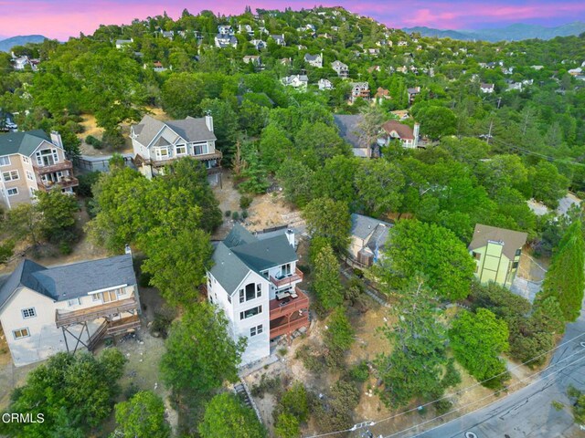 view of aerial view at dusk