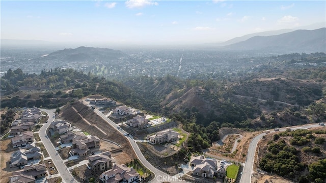 aerial view with a mountain view