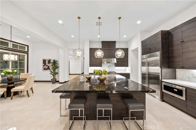 interior space featuring light tile patterned floors