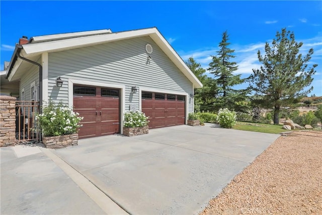 view of home's exterior featuring a garage