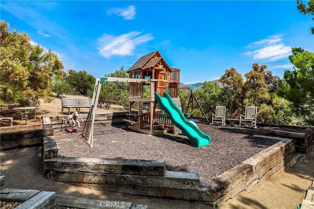 view of jungle gym