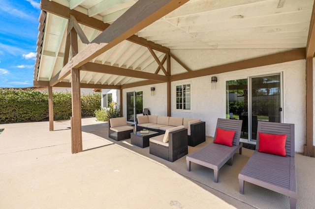 view of patio with an outdoor living space