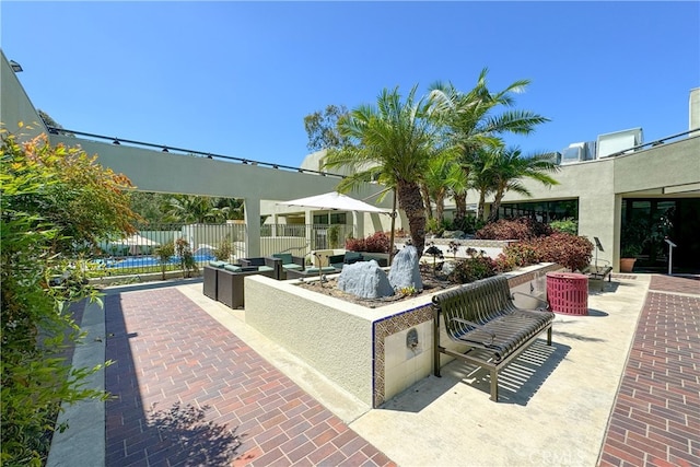 view of patio with an outdoor living space