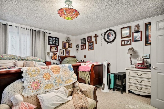 179 Golf Course Rd, Lake Arrowhead, CA 92317 - bedroom with a textured ceiling, light colored carpet, and ornamental molding