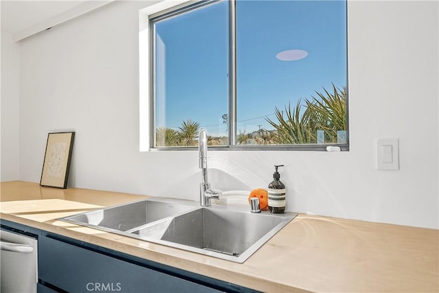 interior space with dishwasher and sink