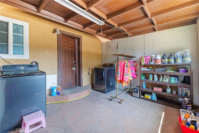 interior space with washer and dryer