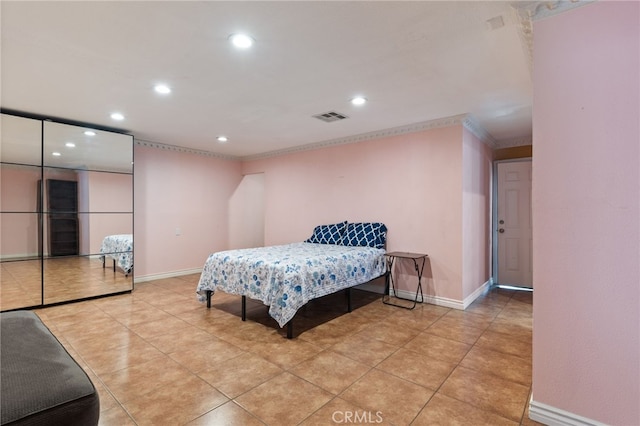 view of tiled bedroom