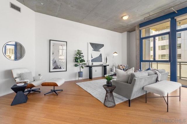 living room featuring hardwood / wood-style floors