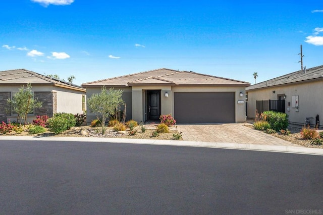 view of front of house with a garage