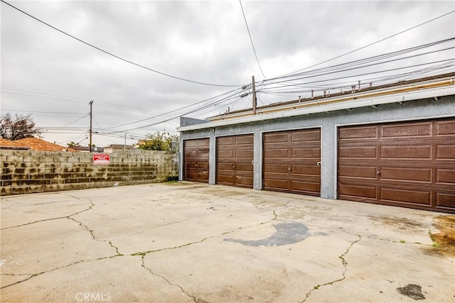 view of garage