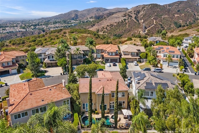 aerial view featuring a mountain view