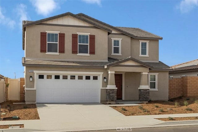 view of front of property featuring a garage