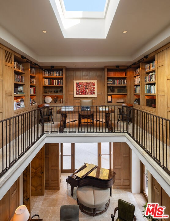 interior space featuring a skylight