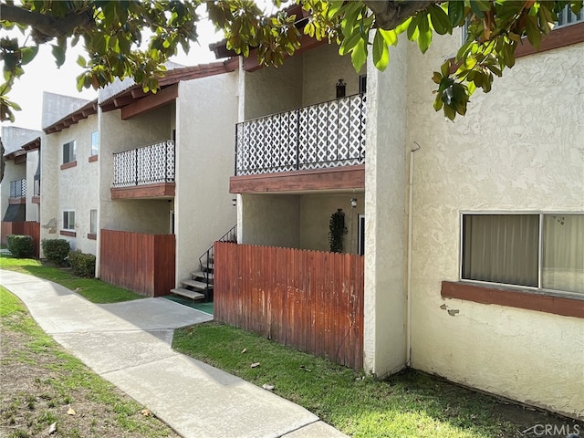 exterior space with a balcony