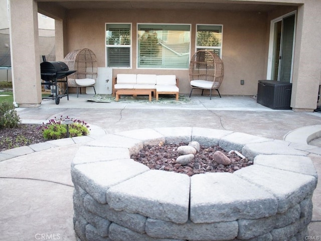 view of patio / terrace featuring a grill