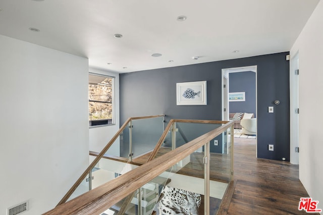 hall featuring dark hardwood / wood-style flooring