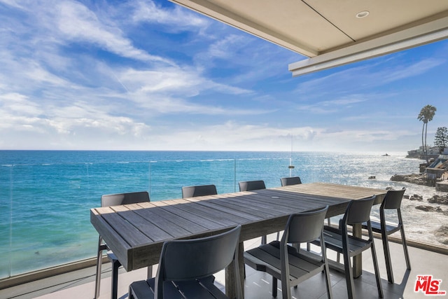 balcony with a water view