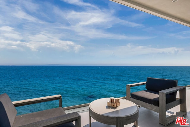 balcony with a water view