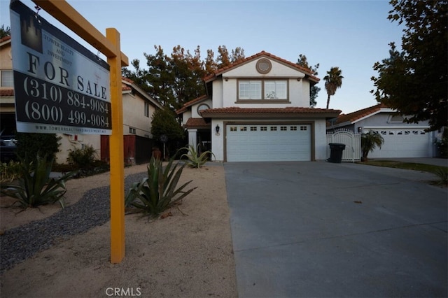 view of front of house with a garage