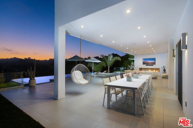 view of tiled dining space