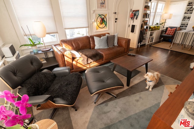 living room featuring hardwood / wood-style flooring