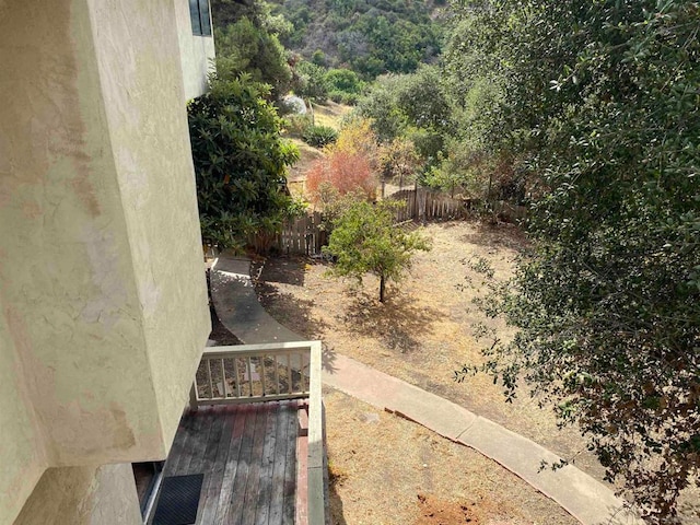 view of yard featuring a deck