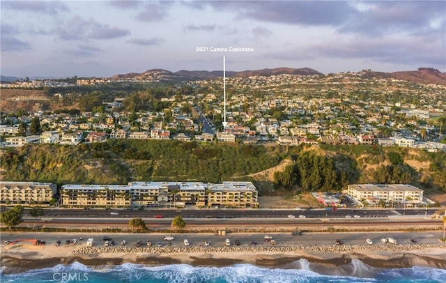 drone / aerial view with a mountain view