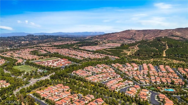 aerial view with a mountain view