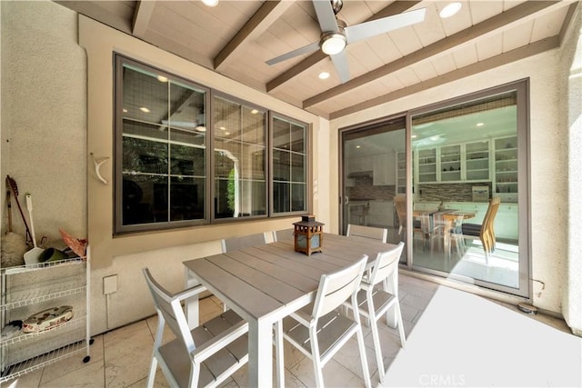 view of patio with ceiling fan