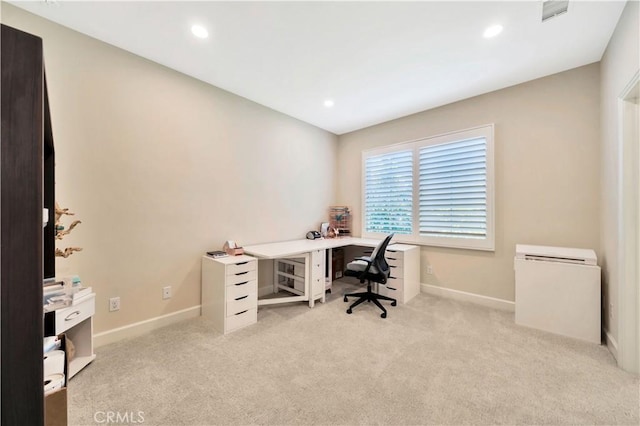 view of carpeted office