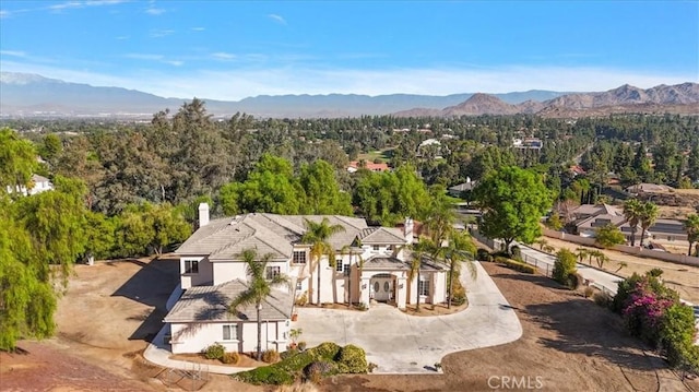 bird's eye view featuring a mountain view