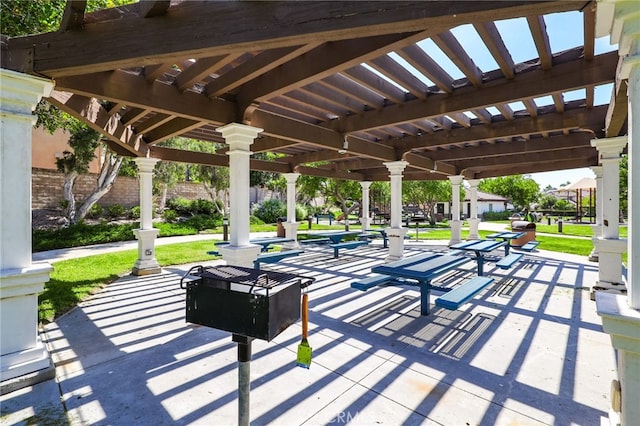 surrounding community featuring a pergola and a patio