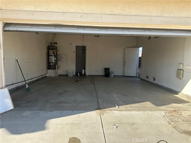 garage with water heater