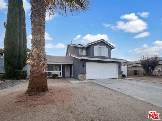 view of front property with a garage