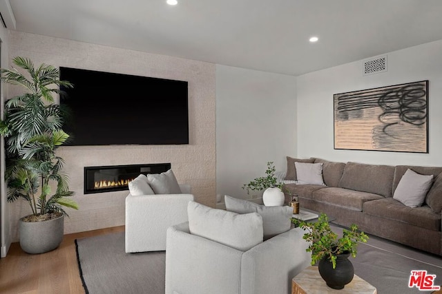 living room featuring hardwood / wood-style flooring