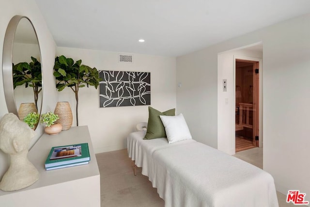 sitting room with light tile patterned floors