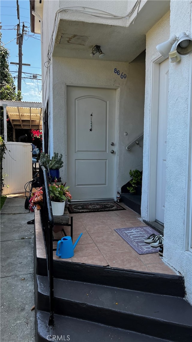 view of doorway to property