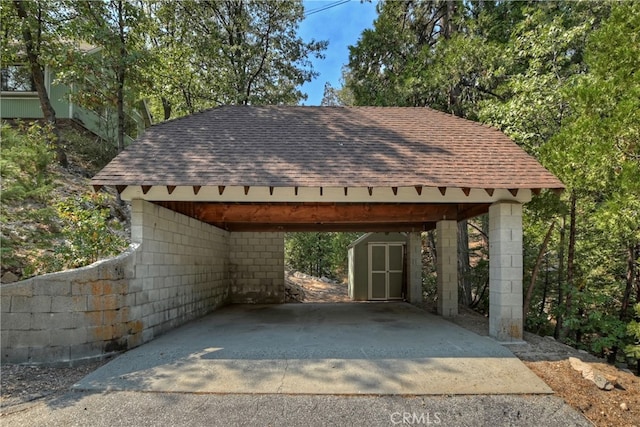 view of car parking featuring a carport