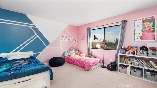 bedroom featuring carpet