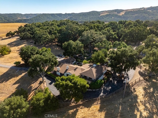 bird's eye view featuring a mountain view