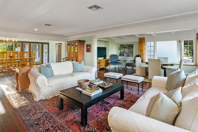 living room featuring hardwood / wood-style flooring