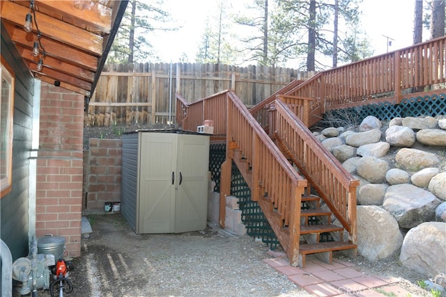 exterior space featuring a wooden deck