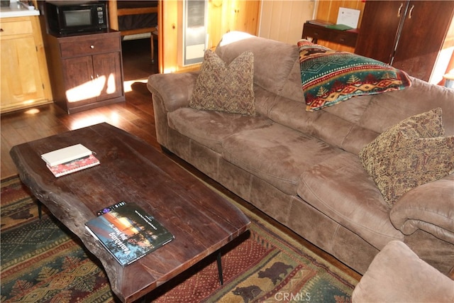 living room with hardwood / wood-style floors