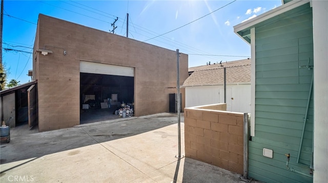 view of garage