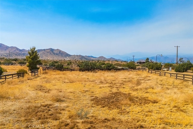 property view of mountains with a rural view