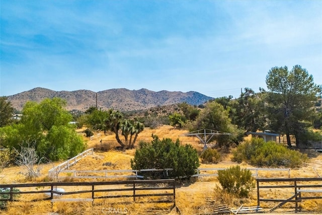 view of mountain feature featuring a rural view