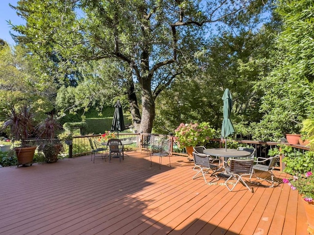 view of wooden deck